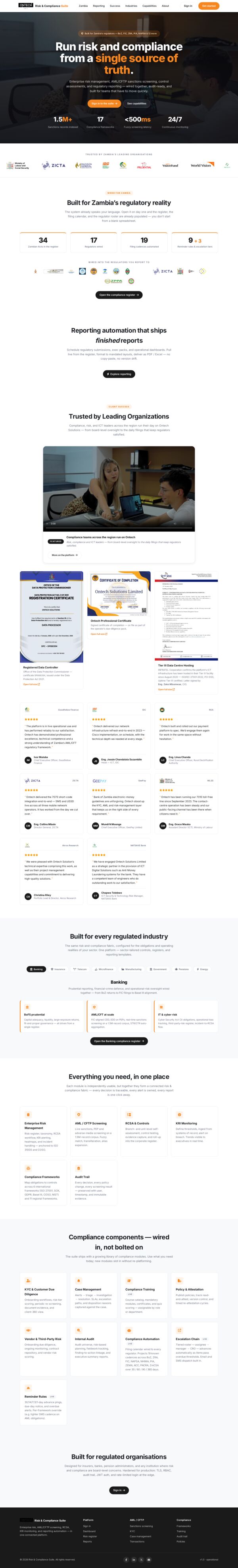 Landing page screenshot