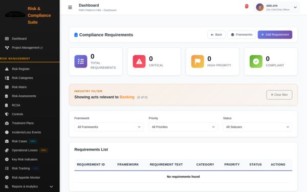 Industry filter — Banking screenshot
