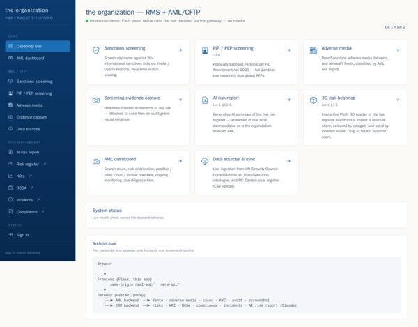 AML capabilities hub screenshot