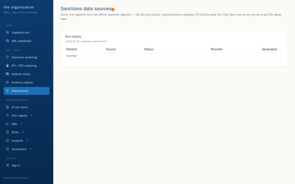 Data sources & sync screenshot