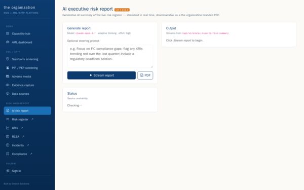 AI risk report screenshot